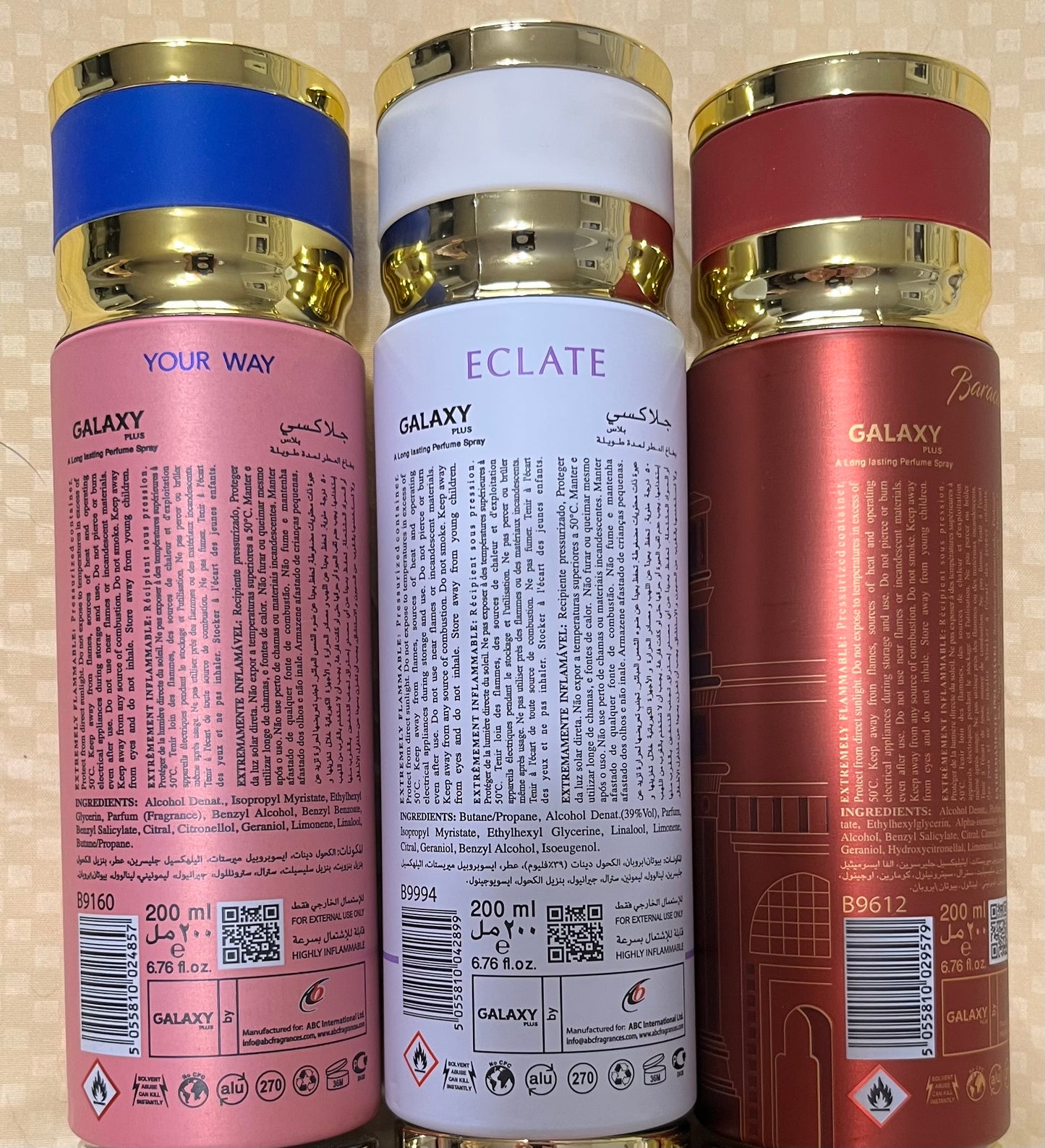Combo (12 pieces) Village Passion Baraca Your Way Eclate Street Galaxy Concept Perfume Spray 200ml - 6.76oz Made in UAE