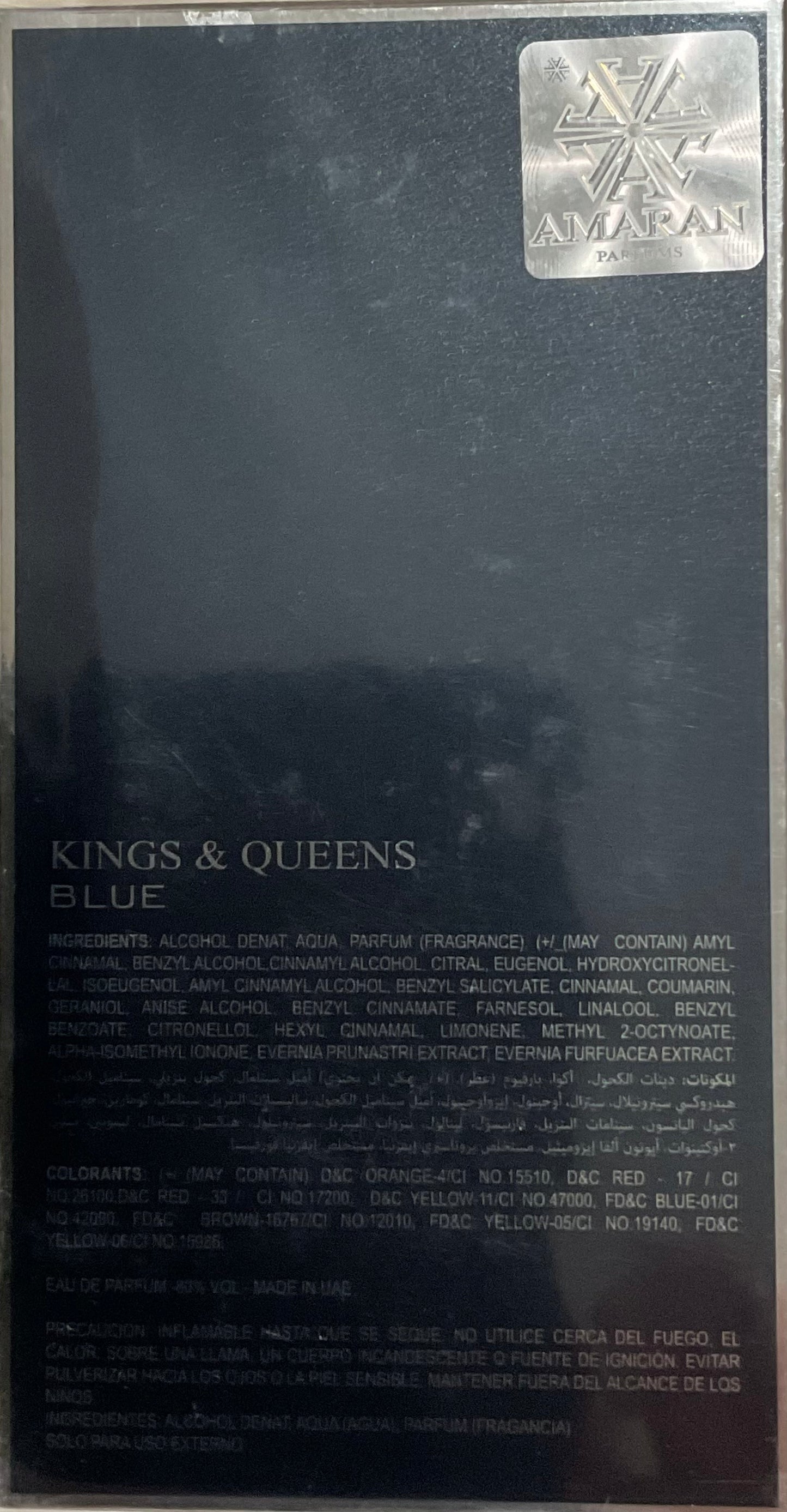 Kings & Queens Blue Eau de Parfum 3.4oz Made in UAE