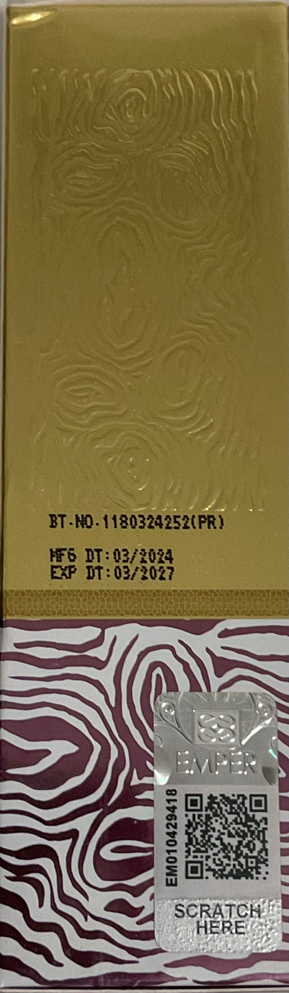 Kunuz Gold Collection Emper Eau de Parfum 1.19oz Made in UAE