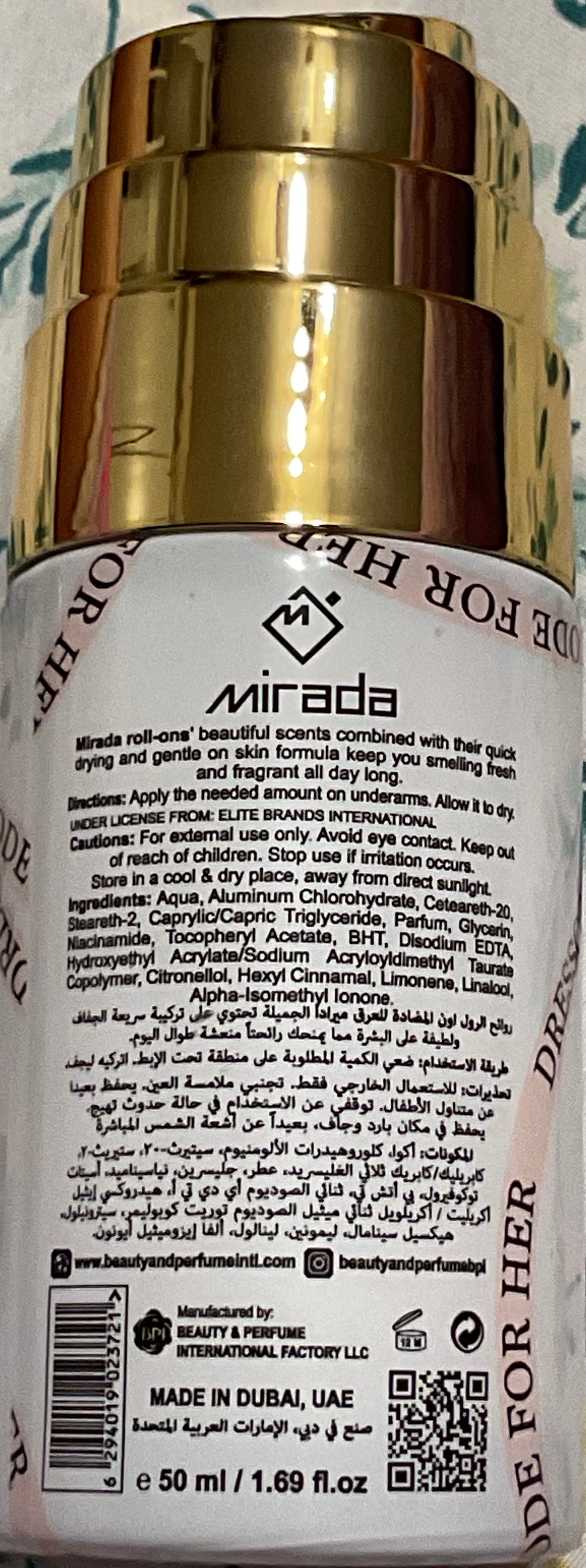Dresscode For Her Mirada Roll on desodorant 50ml Made in UAE