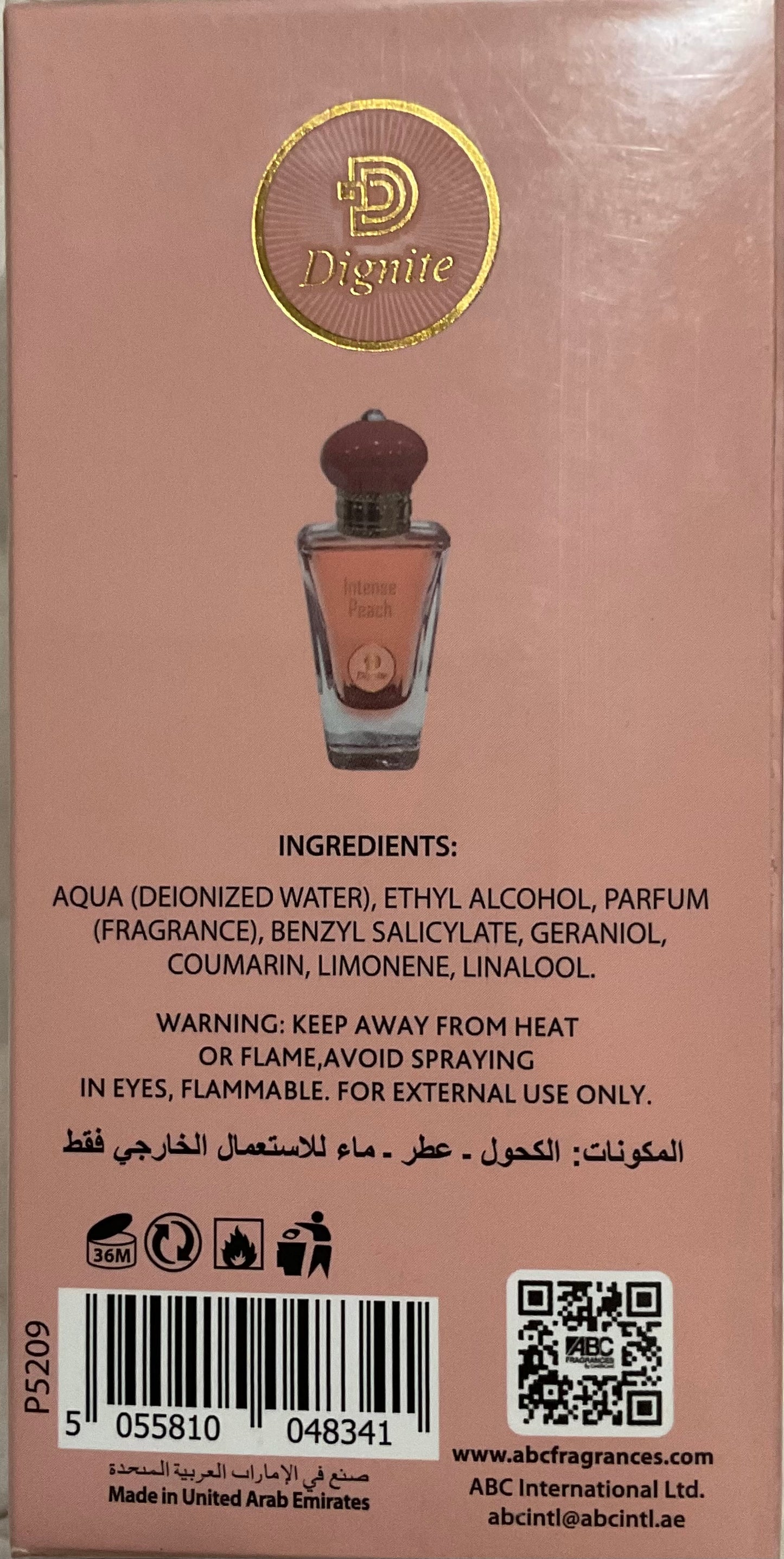 Intense Peach Dignite Eau de Parfum 1.7oz Made in UAE