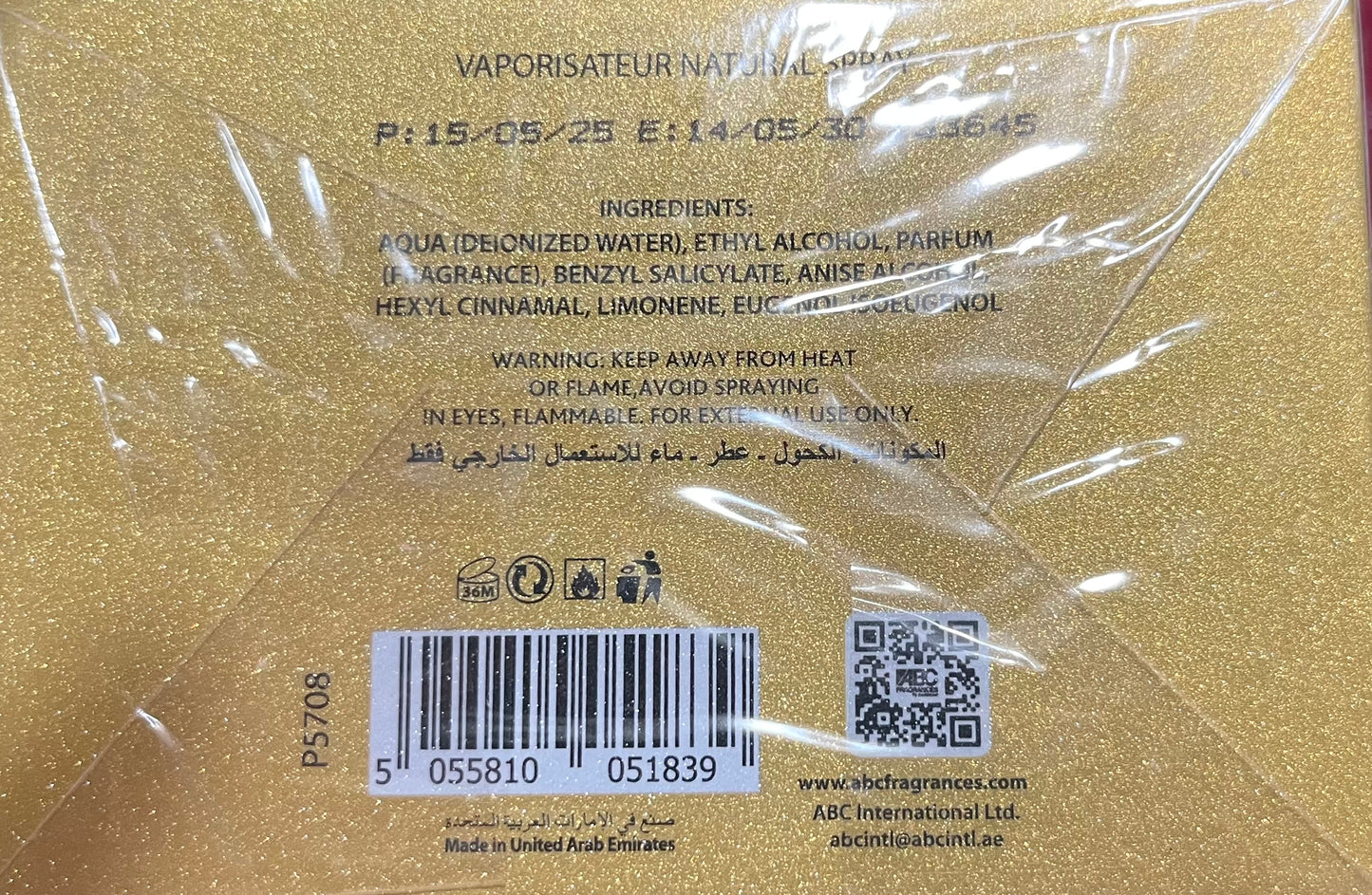 Luxe Dore Frais et Frais Eau de Parfum Made in UAE