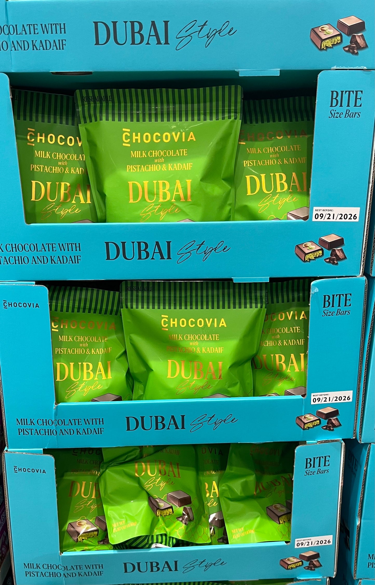 Chocovia Milk Chocolate Pistacho & Kadaif Dubai Style 15.87oz Made in UAE