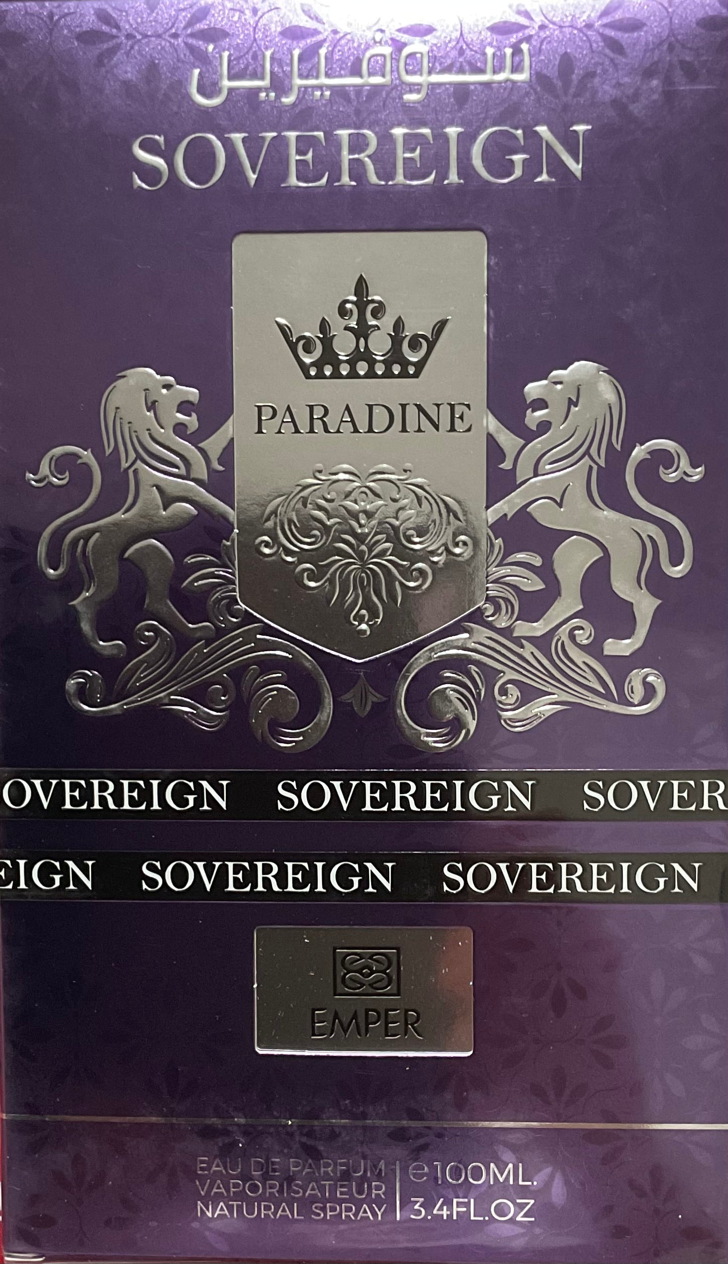 Paradine Sovereign Emper Eau de Parfum 3.4oz Made in UAE