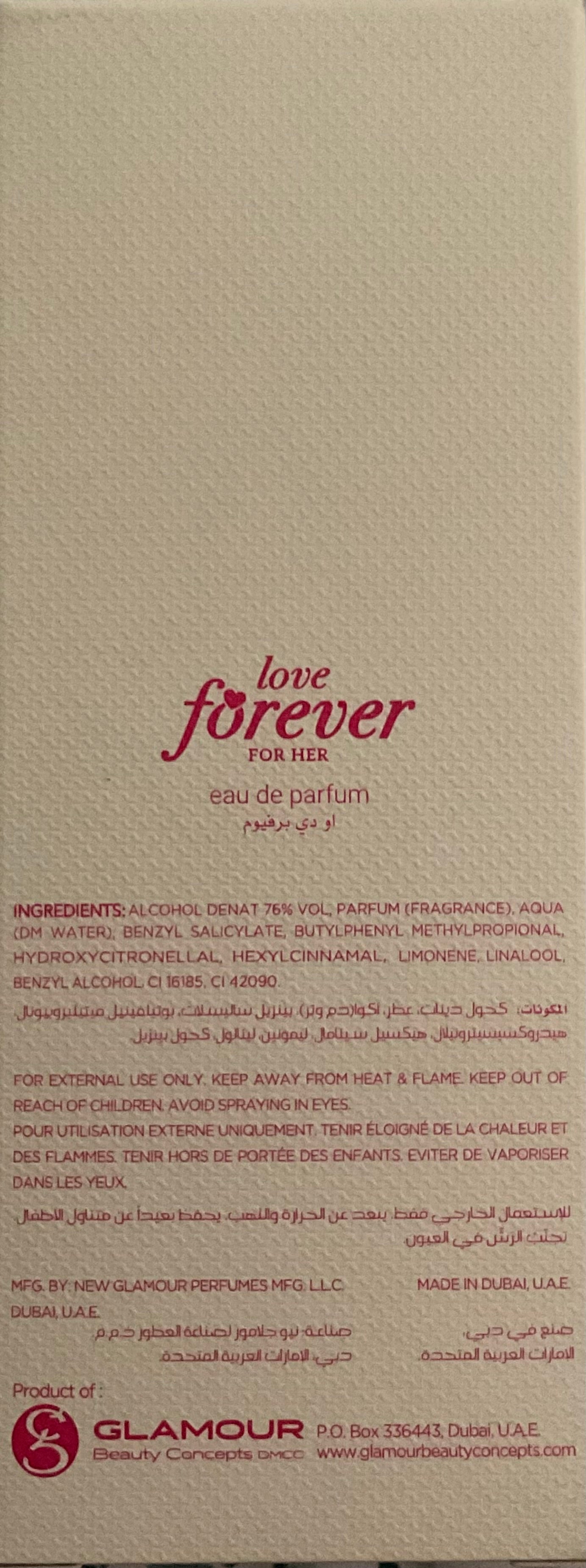 Love Forever For Her Fascino Eau de Parfum 3.4oz Made in UAE