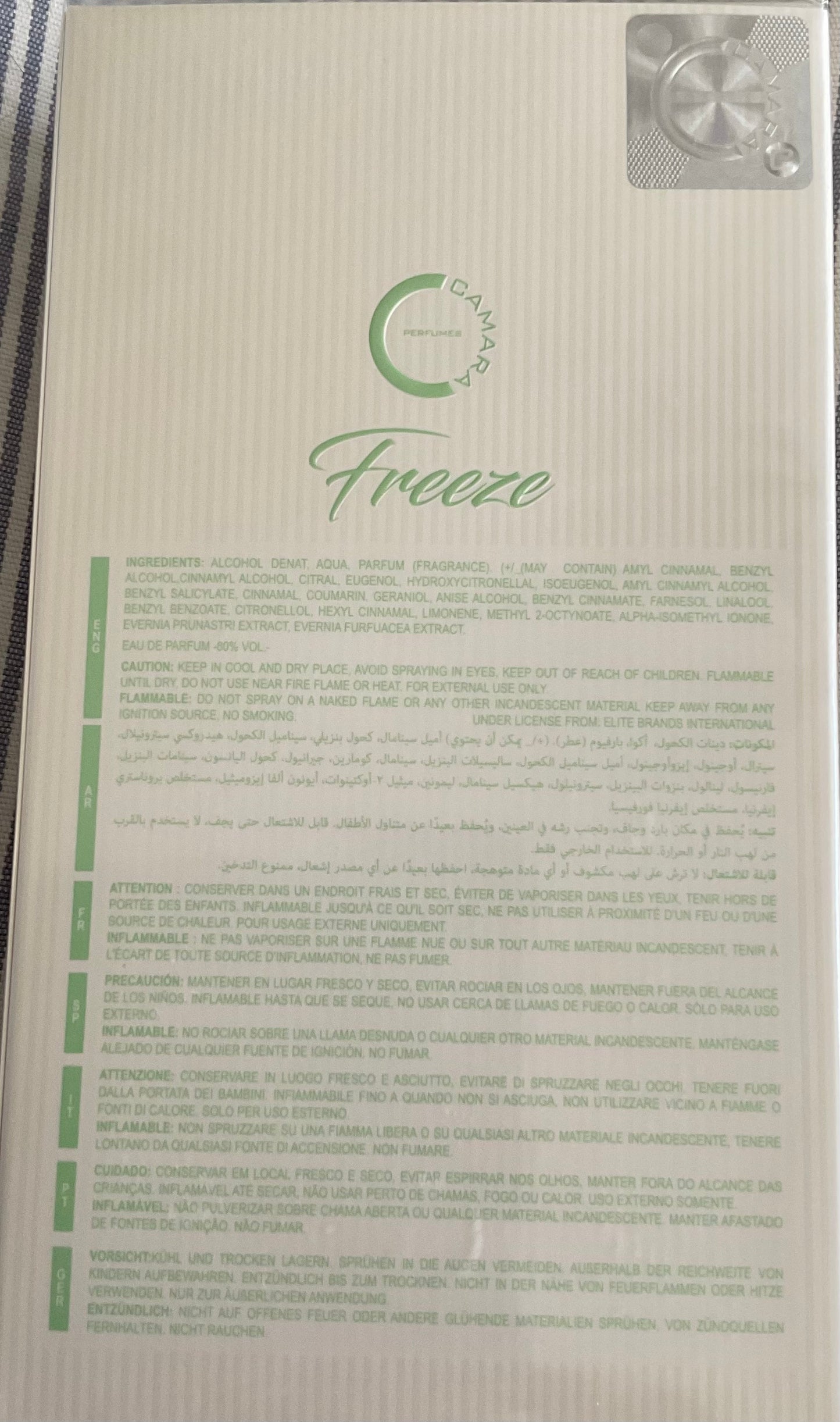 Freeze Pear Me Up Camara Eau de Parfum 3.4oz Made in UAE