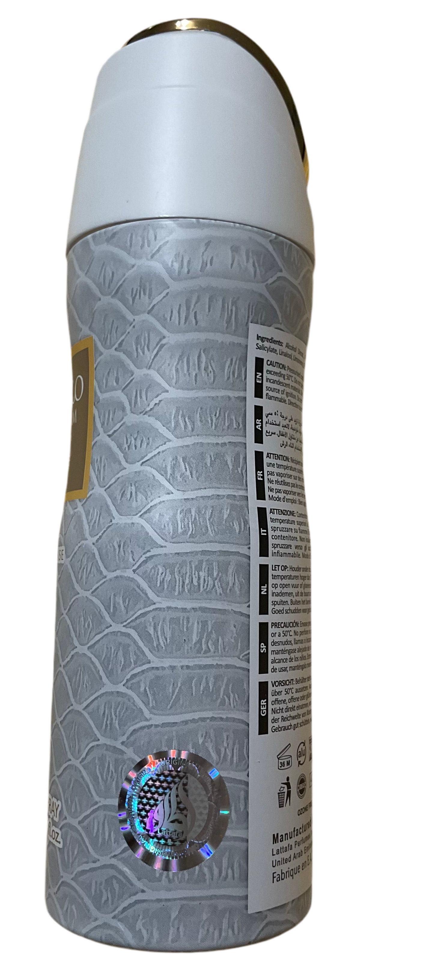 Musamam White Intense Lattafa 6.67oz Made in UAE