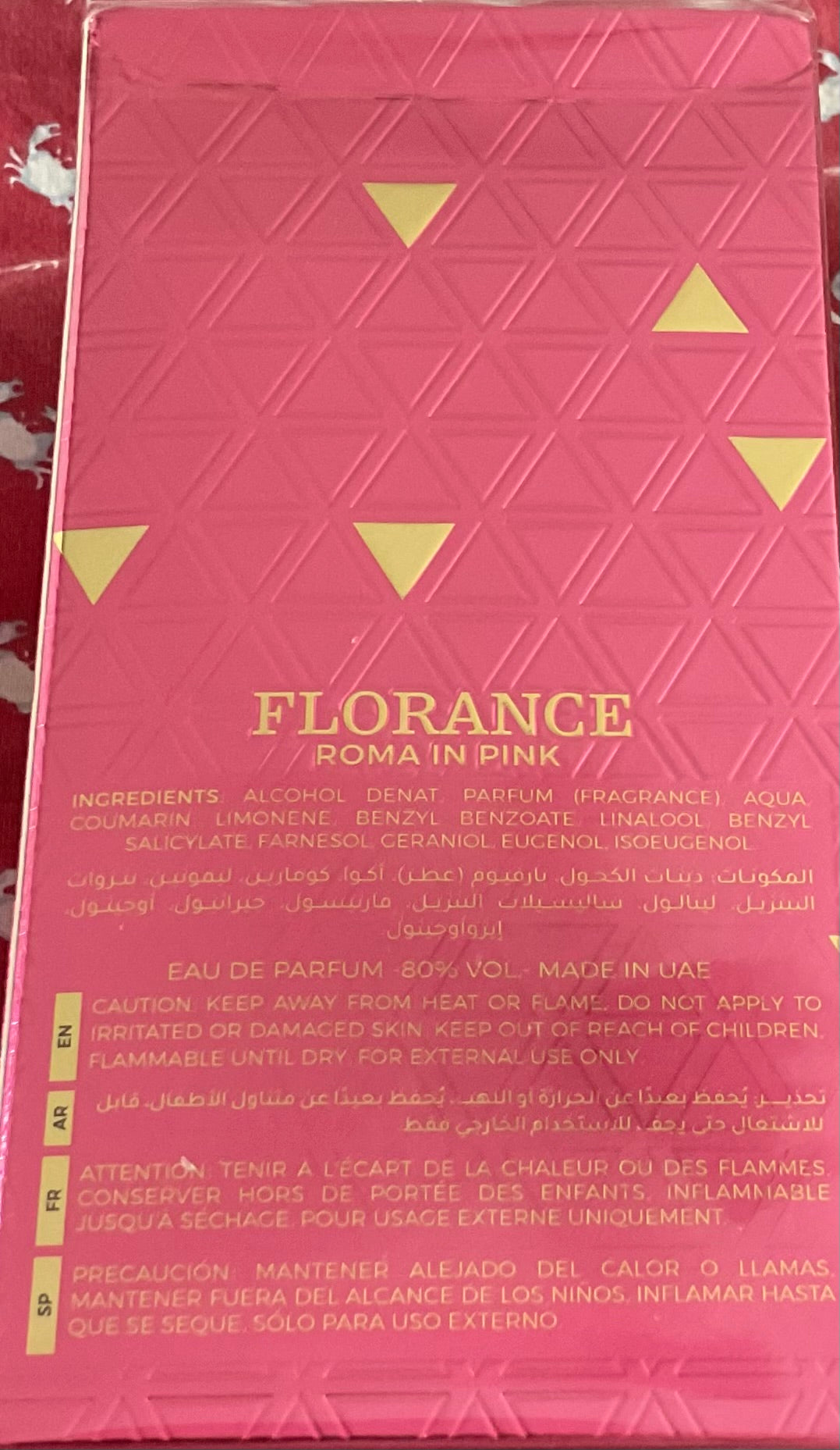 Florance Roma in Pink Milestone Eau de Parfum 3.4oz Made in UAE