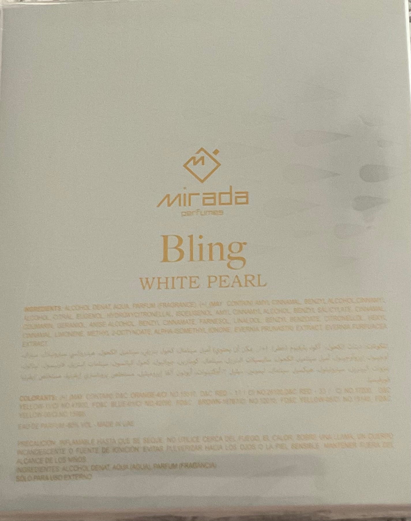 Bling White Pearl Mirada Eau de Parfum 3.4oz Made in UAE