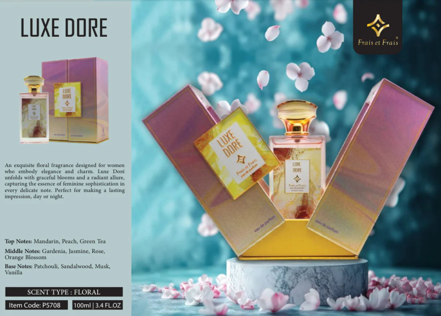 Luxe Dore Frais et Frais Eau de Parfum Made in UAE