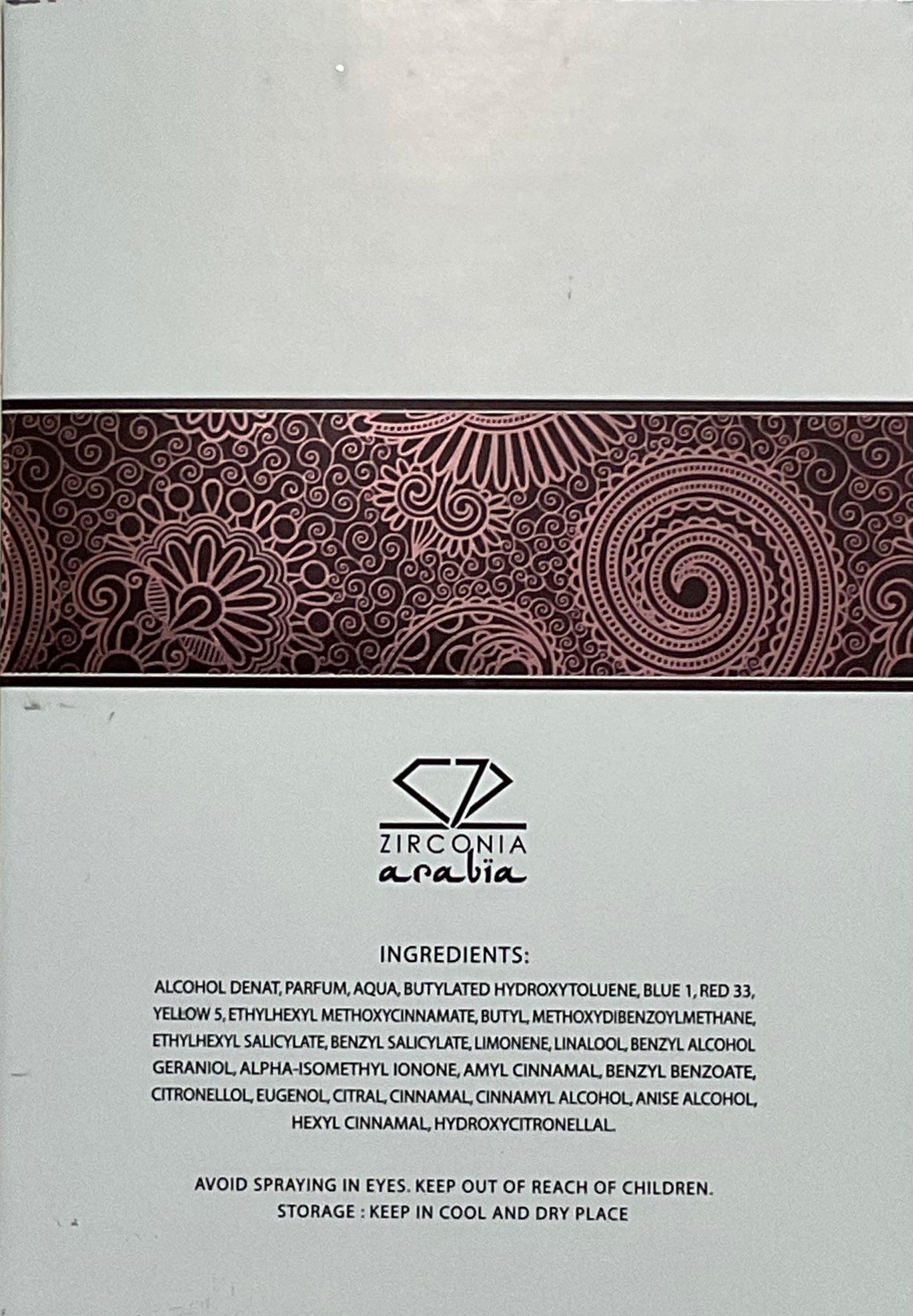 Lamha Zirconia Arabia Eau de Parfum 3.4oz Made in France