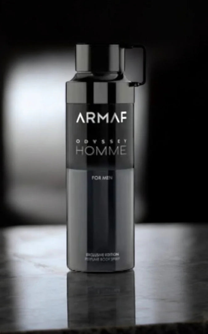 Odyssey Homme Black Armaf Body Spray 200ml Made in UAE