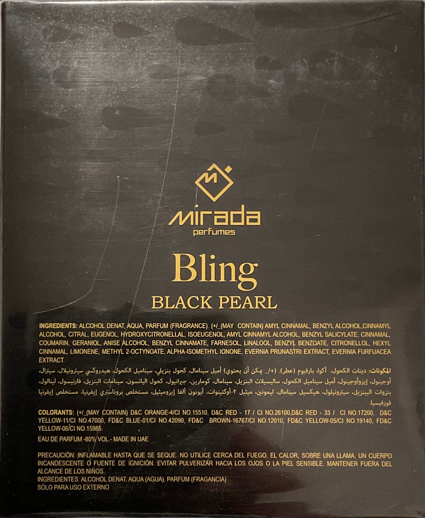 Bling Black Pearl Mirada Eau de Parfum 3.4oz Made in UAE