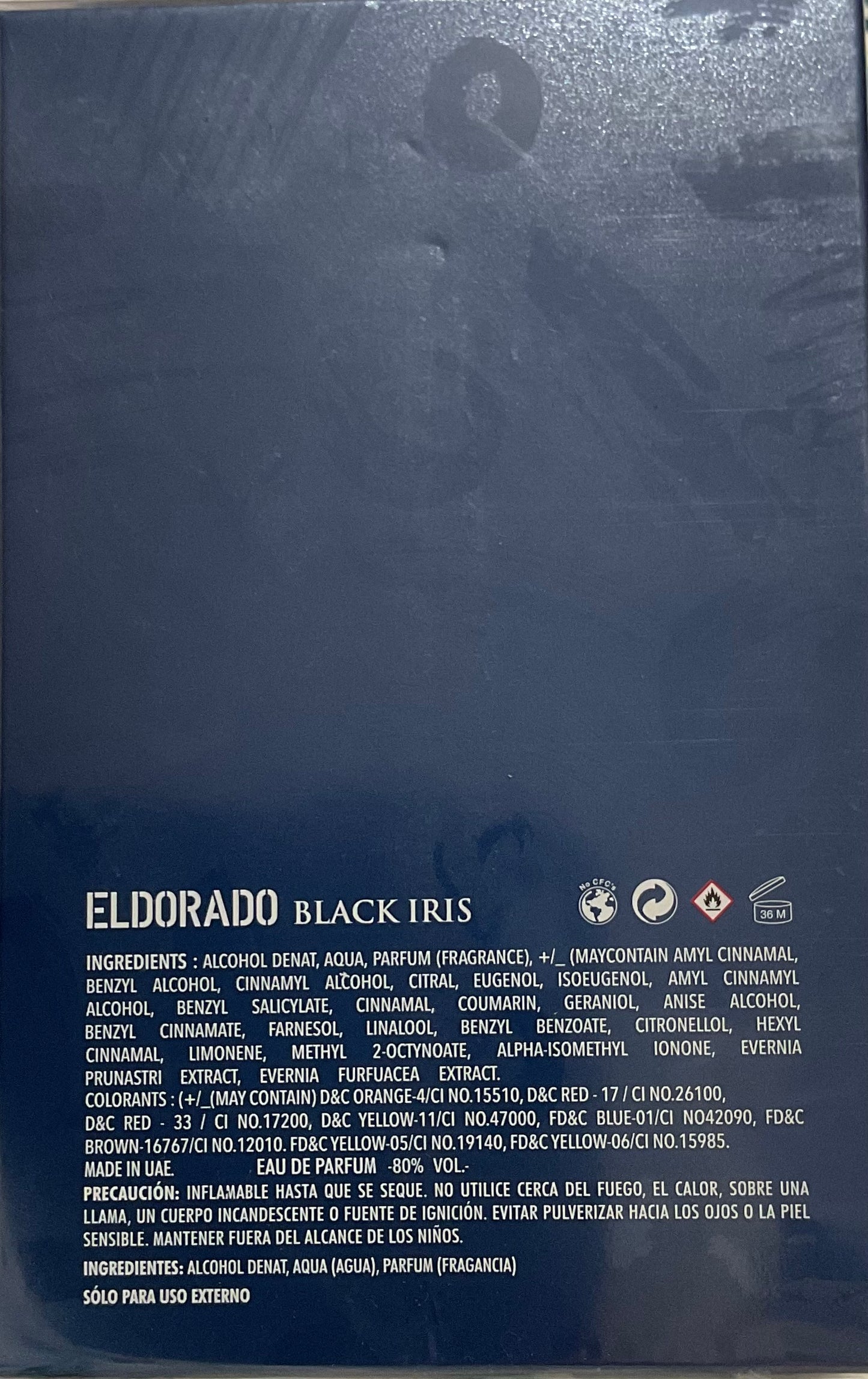 El Dorado Black Iris Camara Eau de Parfum 3.4oz Made in UAE