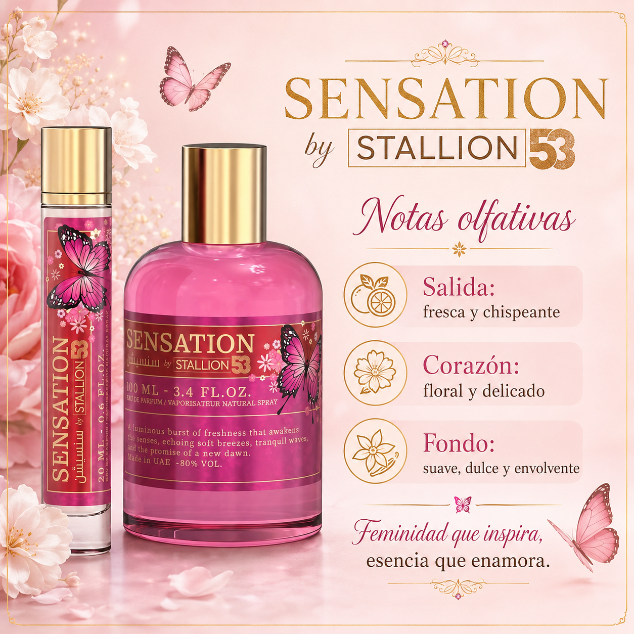 Sensation Set Emper Eau de Parfum 3.4oz - 0.20ml Made in UAE