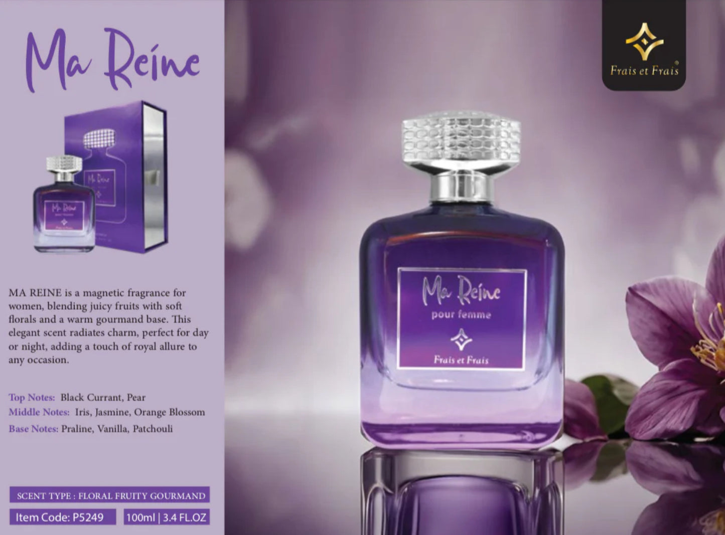 Ma Reine Frais et Frais Eau de Parfum 3.4oz Made in UAE