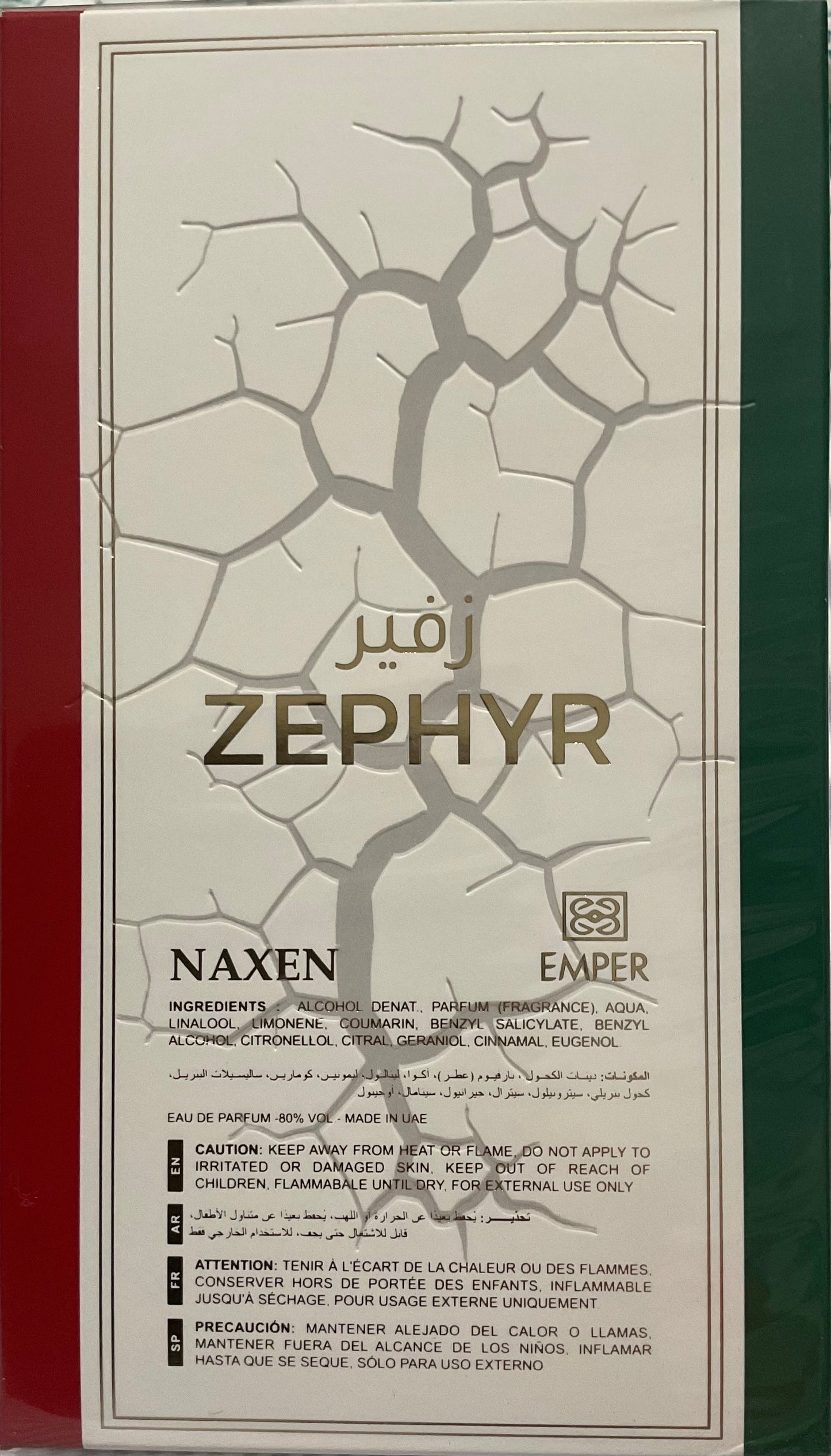 Naxen Zephyr Emper Eau de Parfum 3.4oz Made in UAE