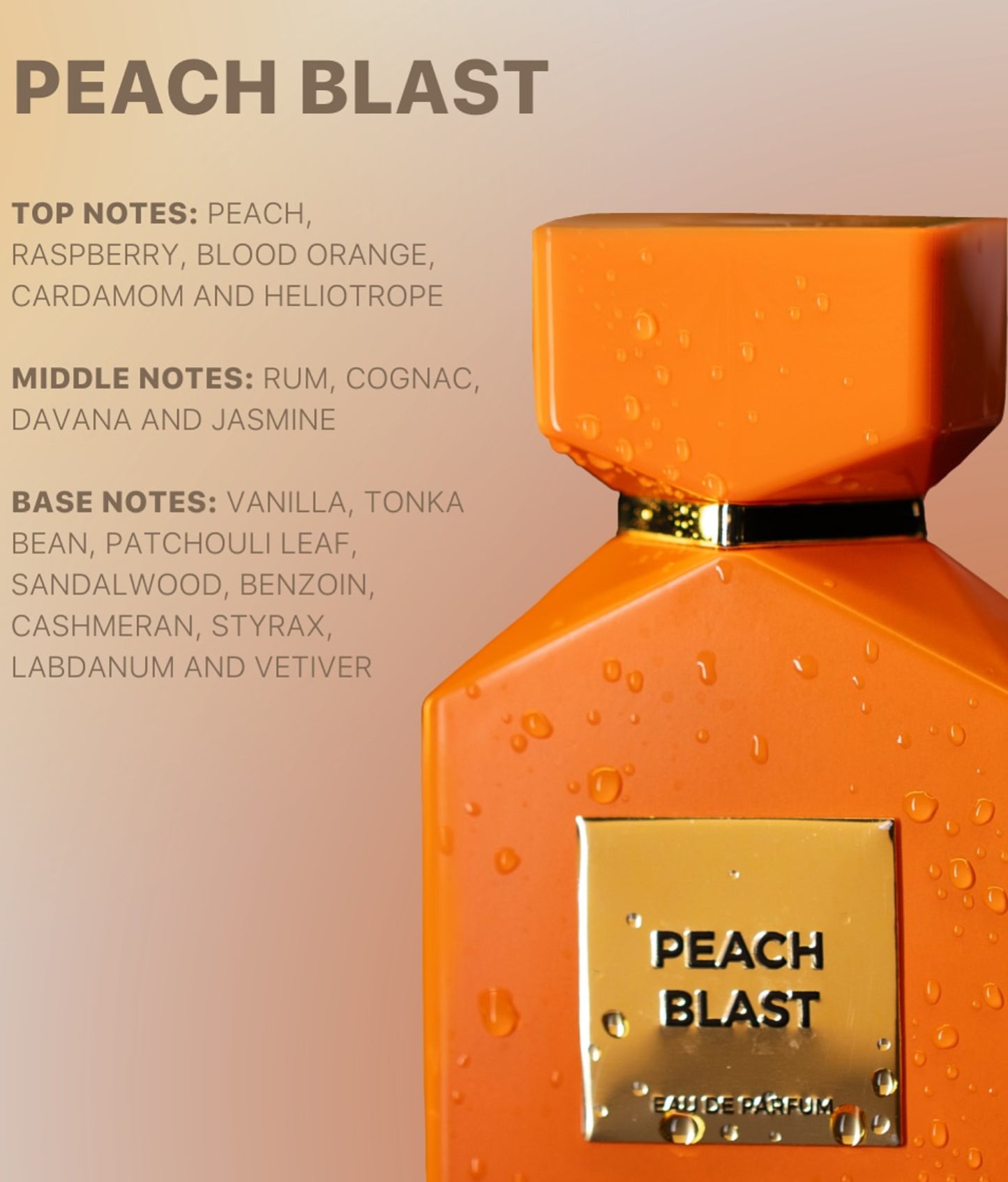 Peach Blast Camara Eau de Parfum 3.4oz Made in UAE