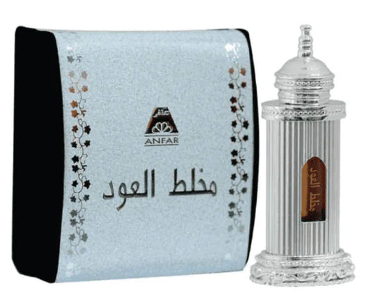 Silver Mukhallat al Oudh Oil with Feromonas 12ml Anfar