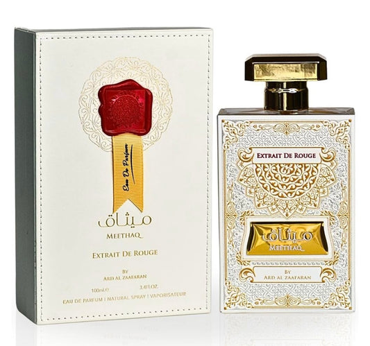 Meethaq Extrait de Rouge Ard Al Zaafaran EAU de Parfum 3.4 oz Made in UAE