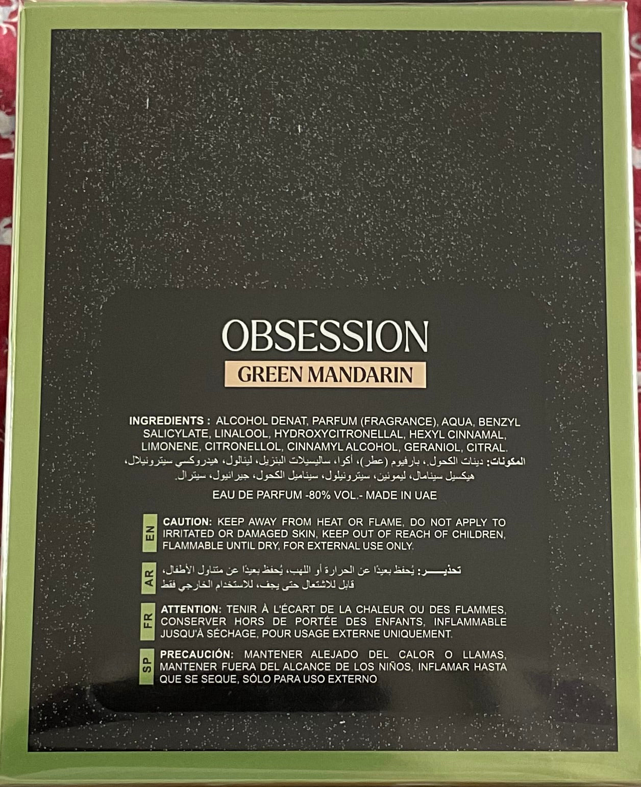 Obsession Green Mandarin Milestone Eau de Parfum 3.4oz Made in UAE