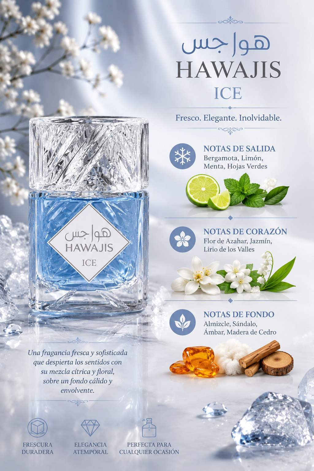 Hawajis Ice Eau de Parfum 1.0oz Made in UAE