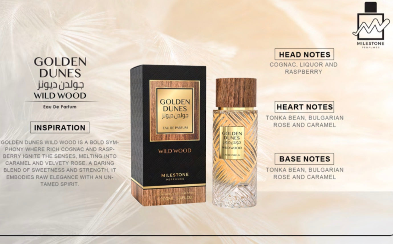 Golden Dunes Wild Wood Milestone Eau de Parfum 3.4oz Made in UAE
