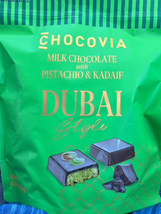 Chocovia Milk Chocolate Pistacho & Kadaif Dubai Style 15.87oz Made in UAE