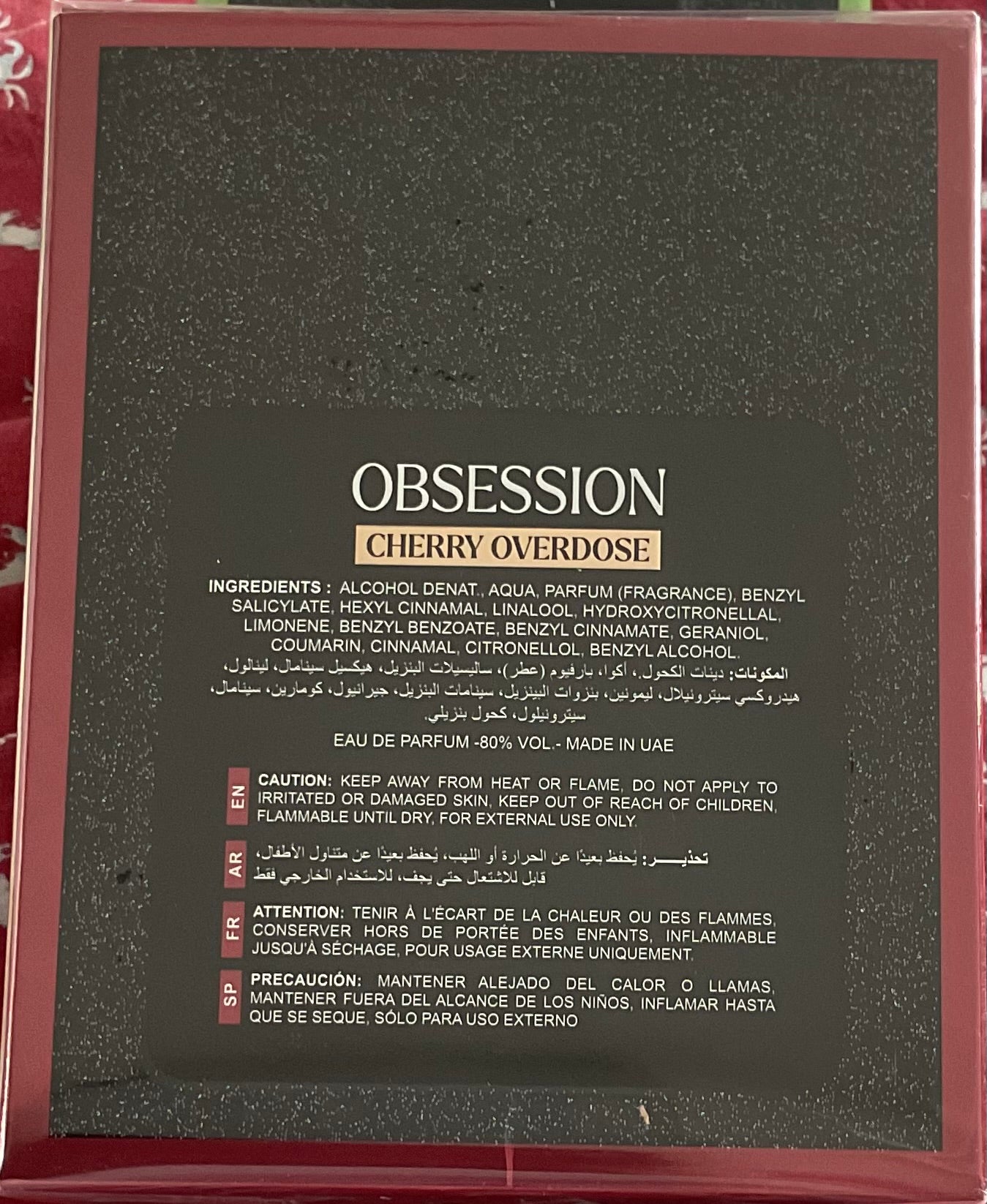 Obsession Cherry Overdose Milestone Eau de Parfum 3.4oz Made in UAE