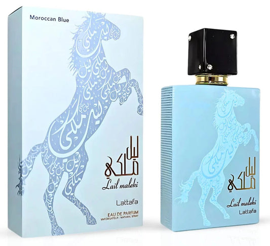 Lail Maleki Moroccan Blue Lattafa Eau de Parfum 3.4oz Made in UAE