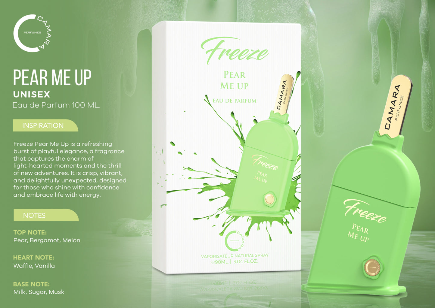 Freeze Pear Me Up Camara Eau de Parfum 3.4oz Made in UAE