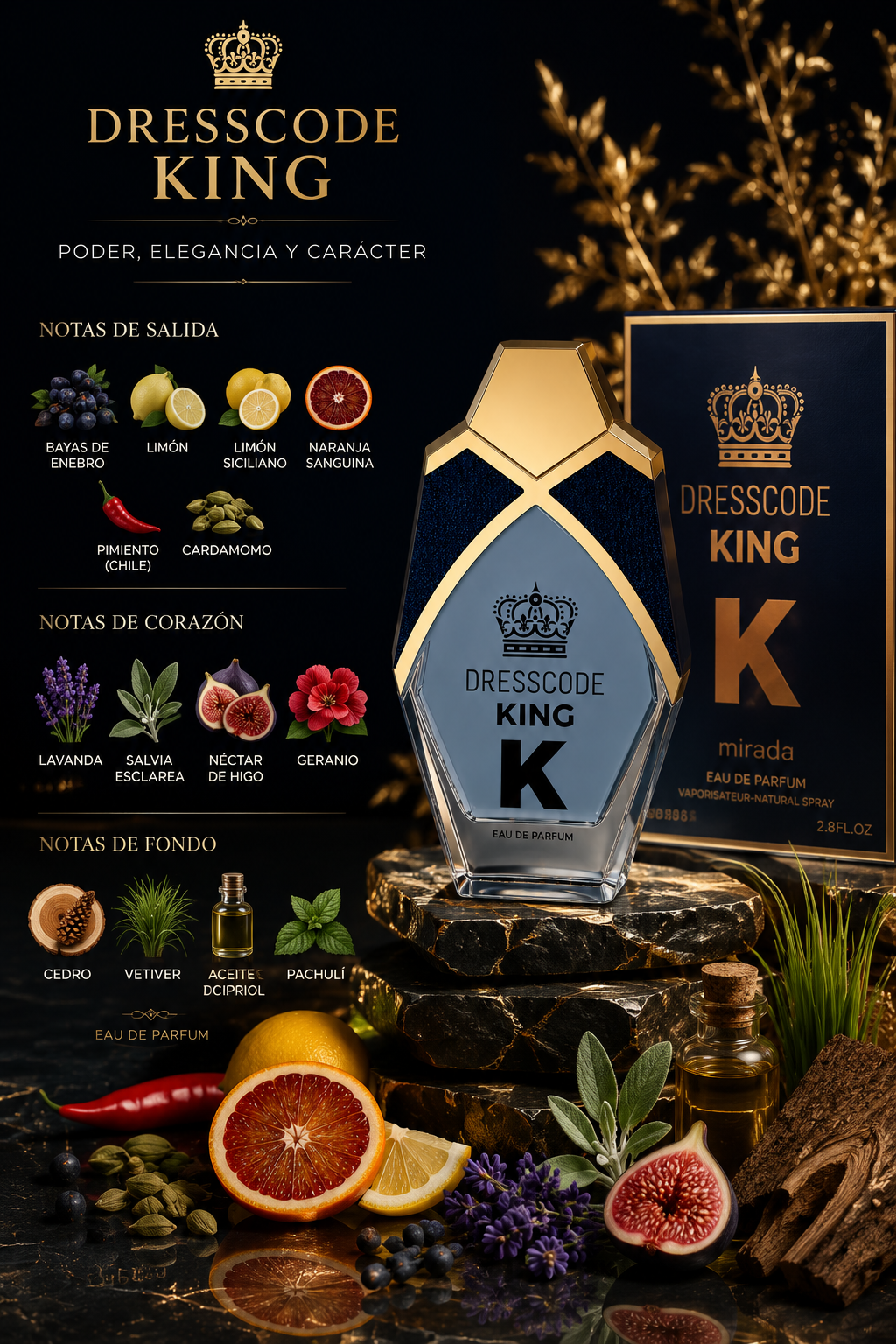 Dresscode King Mirada Eau de Parfum 2.8oz Made in UAE
